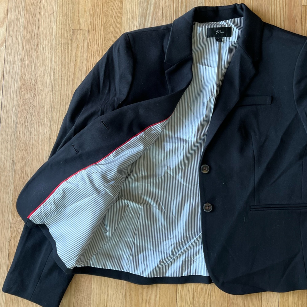 J.Crew blazer, black, size large, never worn!